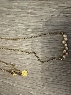 Delicate Gold Crystal Bar Necklace - Women Jewelry